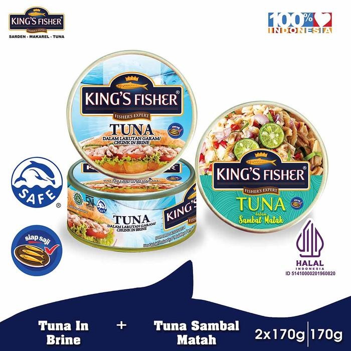 

NewZbgt- Paket 3 pcs King's Fisher Tuna dalam Air Garam dan sambal matah 170g