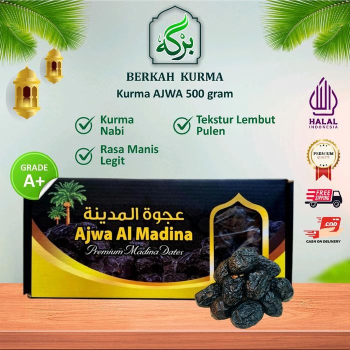 

NewZbgt- Kurma Ajwa Jumbo 500gr Al Madinah Premium Nabi Snack Food Makanan Exp 2026 - , Cemilan