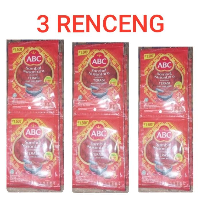 

NewZbgt- Sambal terasi ABC sachet paket 3 renceng Sambel