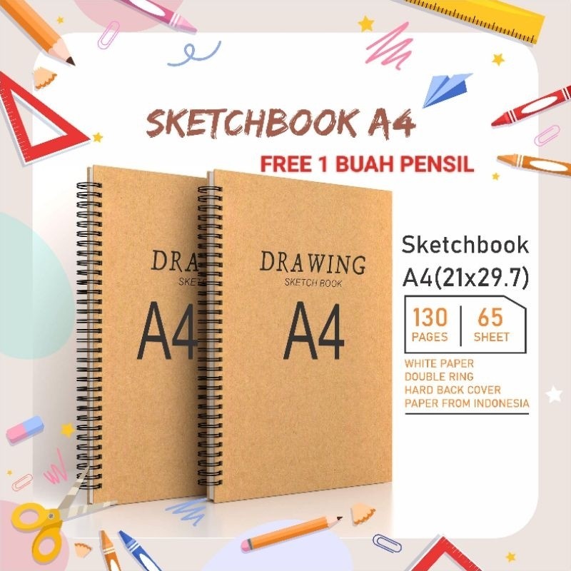 

Buku Sketsa Sketchbook Wired A4 Craft Cover Jilid Spiral / Buku Sketsa Sketchbook Wired A4 Craft