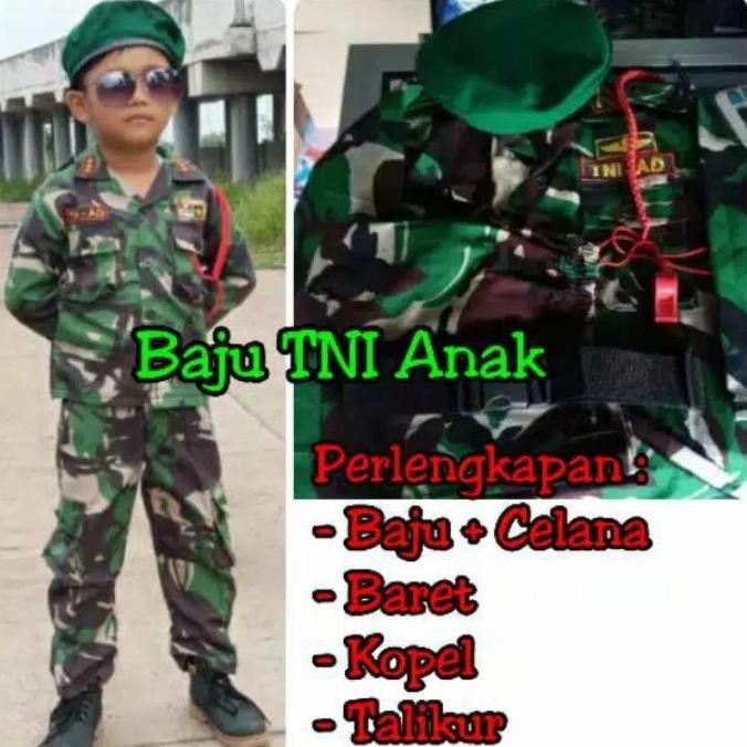 Promo SERAGAM TENTARA ABRI TNI ANAK SD TK (LAKI WANITA) BAJU KARNAVAL