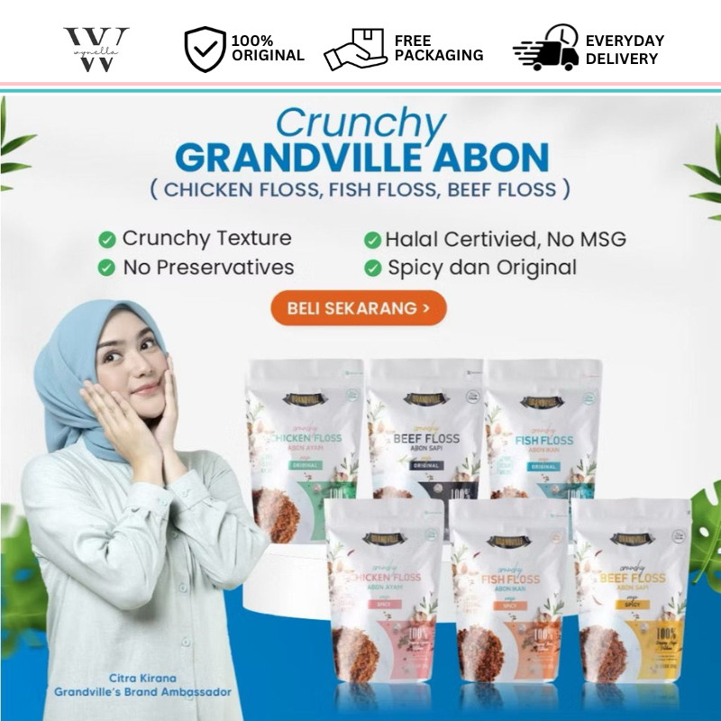 

Grandville Abon Sapi / Ayam / Ikan Crunchy (Orinal / Spicy) - Makanan MPASI - Abon Anak Anak