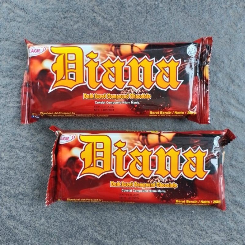 

Coklat Batangan Diana Dark Chocolate Compound 250gr ( Pcs ) [ Orinal ]