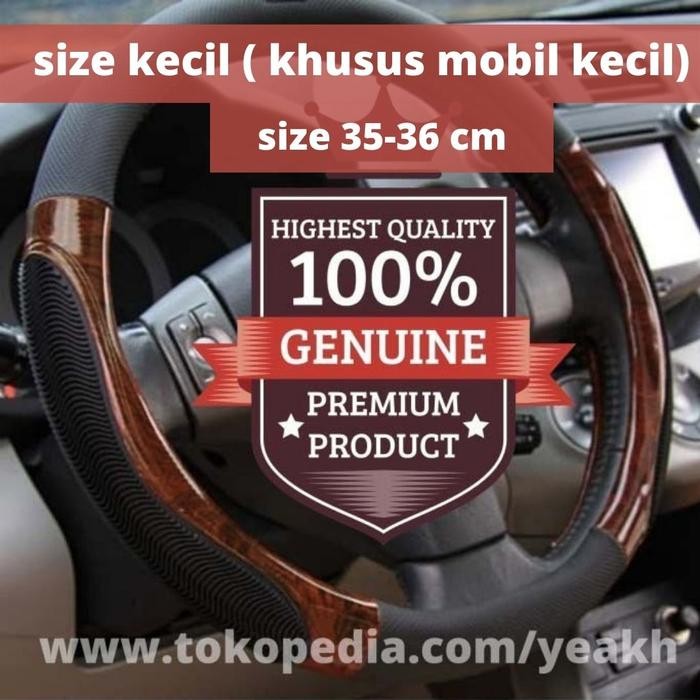 KOMPLIT sarung Setir Mobil motif kayu Sarung Kulit Stir Mobil- anti slip 36 cm