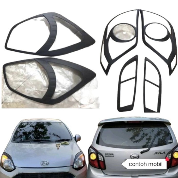 PREMIUM Garnish lampu depan belakang Agya Ayla Lama 2013 2014 2015 2016 Hitam