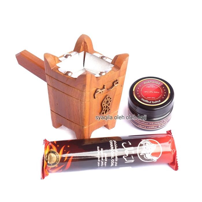 PREMIUM Paket Set Bukhur Mabkhara Kayu Buhur Mukhalat Malikul Arang