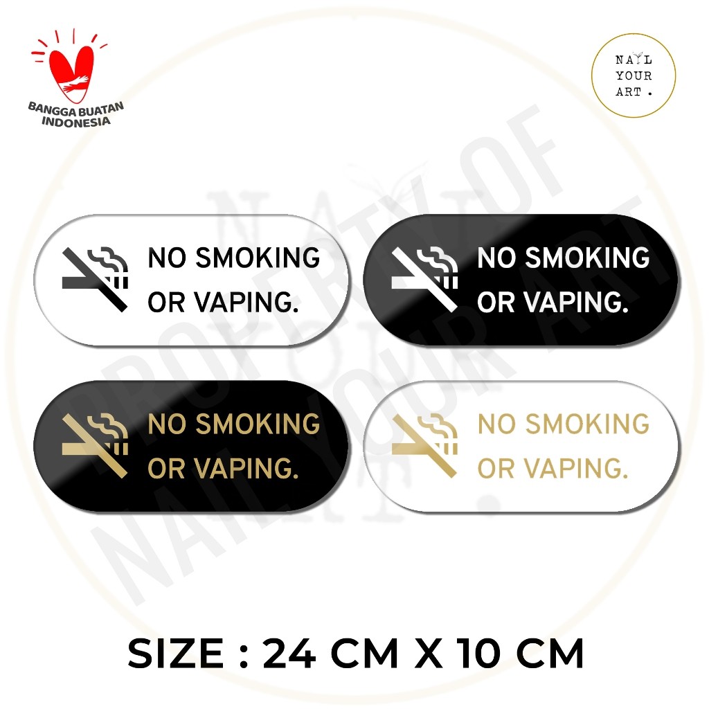 

UM1 SN AKRILIK NO SMOKING OR VAPING ICON ROUND - Nail Your Art - Snage Minimalis