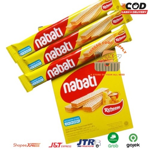 

Sajiandapur ( Berkah ) Richeese Nabati Wafer Keju Coklat Box Isi 20 Pcs X 6Gr Snack Keju Richeese