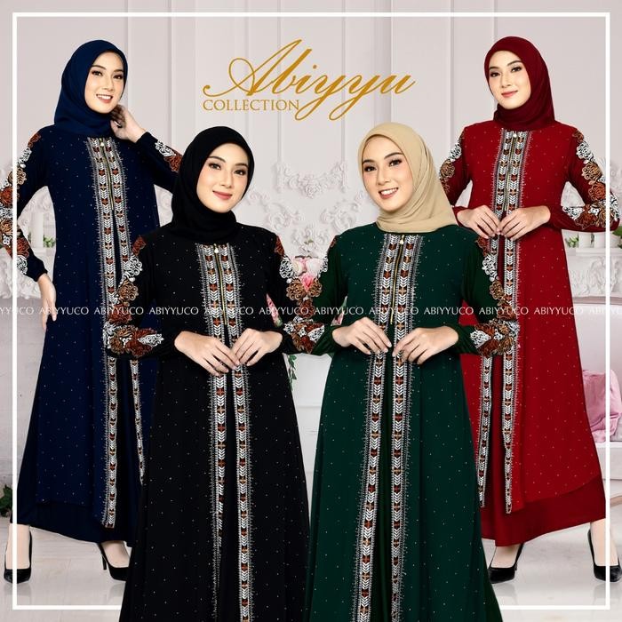 Layali- Abiyyuco TA9043 Gamis Abaya Turki Hitam Busui Turkey Warna Turki Mewah Elegan Terbaru 2023
