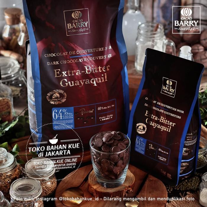 

Cacao Barry Extra Bitter Guayaquil 100gr 64% Dark Chocolate Couverture