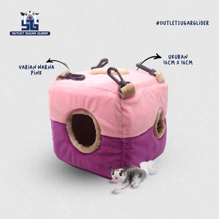 Sleeping Pouch Model Kubus Besar Hewan Sugar Glider, Tupai Terbang