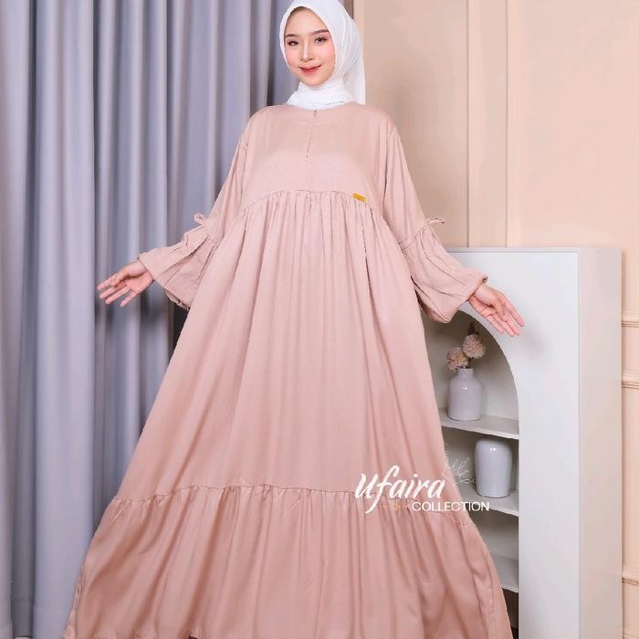 Mosya- Ufaira Collection~Anjani Dress Terbaru Dress wanita Bahan Rayon Twill Gamis Cantik Muslim