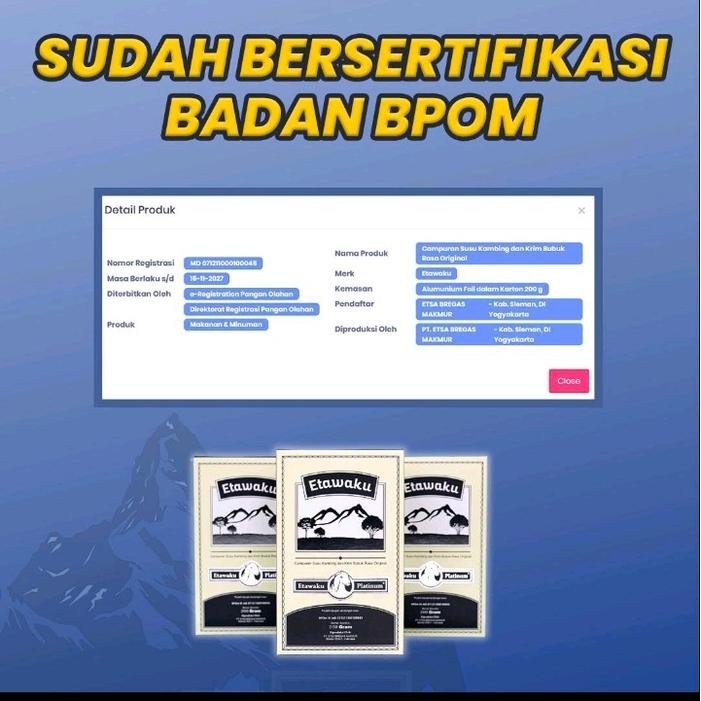 

SALE TERBARU ETAWAKU PLATINUM SUSU KAMBING ETAWA 1 BOX HALAL BPOM READYY