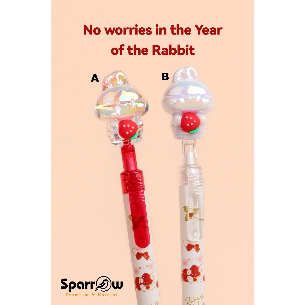 

UM1 SPARROW Pen Silikon / Silicone Pen / Pen Karakter Lucu Cantik STRAWBERRY BUNNY (7901)