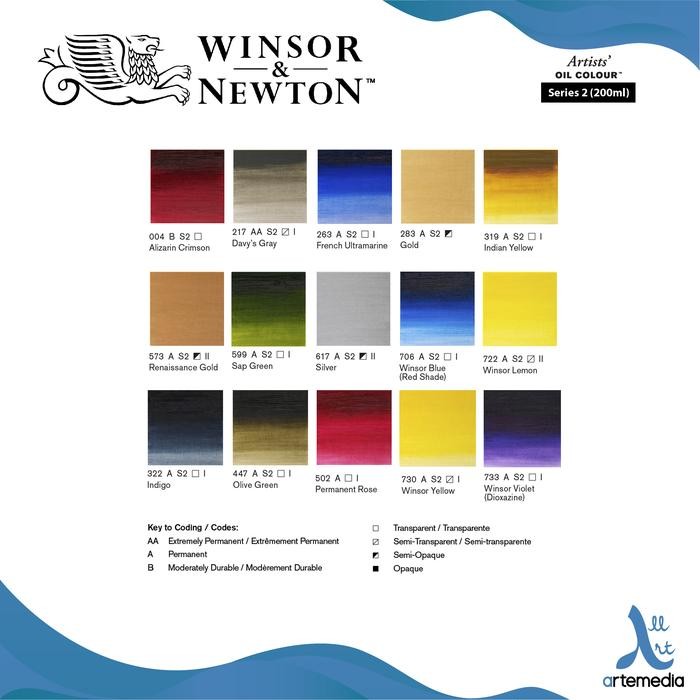 

TERLARIS Cat Minyak Winsor & Newton Artists 200ml Series 2 Oil Color Paint