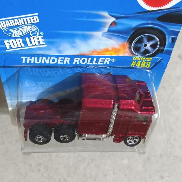 Original 100% - HOT WHEELS HOTWHEELS THUNDER ROLLER #483 DUAL DIESEL STACKS RED MERAH