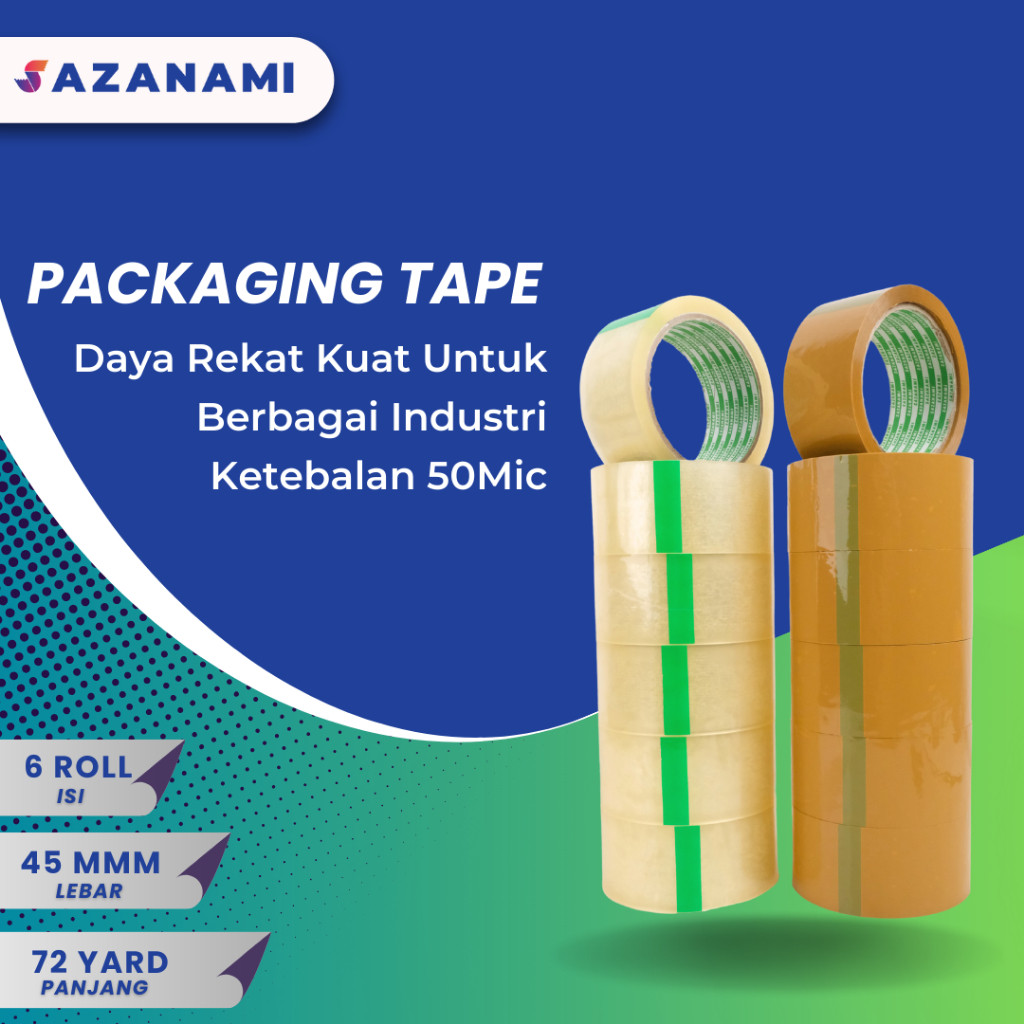 

LAKBAN BENING 2" 45MM X 72Y YARD SAZANAMI TAPE OPP LAKBAN COKLAT