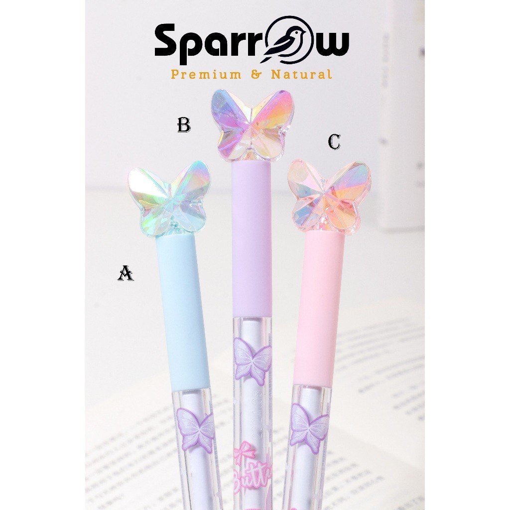

UM1 SPARROW Pen Silikon / Silicone Pen / Pen Karakter Lucu Cantik CRYSTAL PEN - BUTTERFLY (8231)