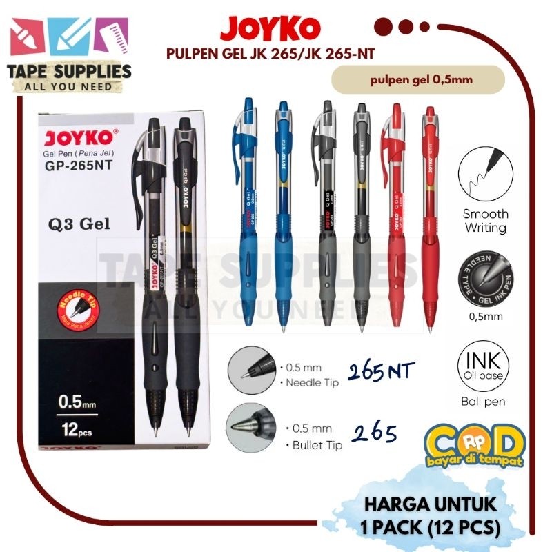 

UM1 JOYKO Gel Pen GP-265 / 265NT 1PAK(12 PCS) 0.5 mm
