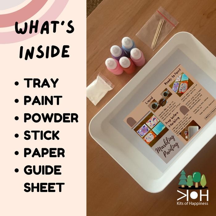 

MARBLING PAINTING KIT ART CRAFT MONTESSORI ACTIVITY DIY MELUKIS DI AIR