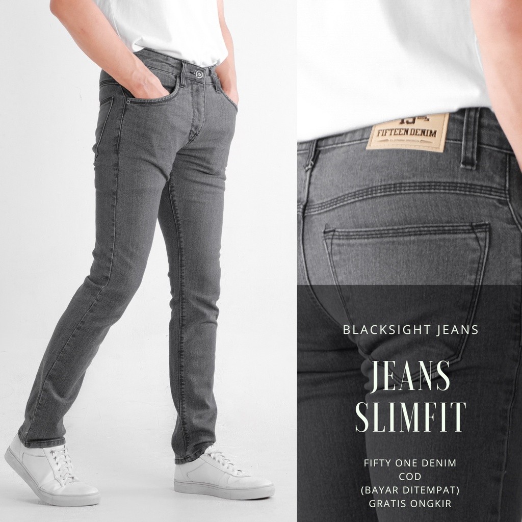 FIFTEEN DENIM - Celana Jeans Pria Slim Fit Streetch Original New Fifteen Denim / Celana Pria Jeans