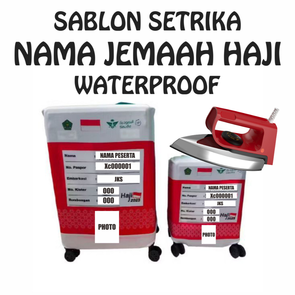 

UM1 SABLON STIKER NAMA TINGGAL SETRIKA UNTUK KOPER JEMAAH HAJI/UMROH 2025