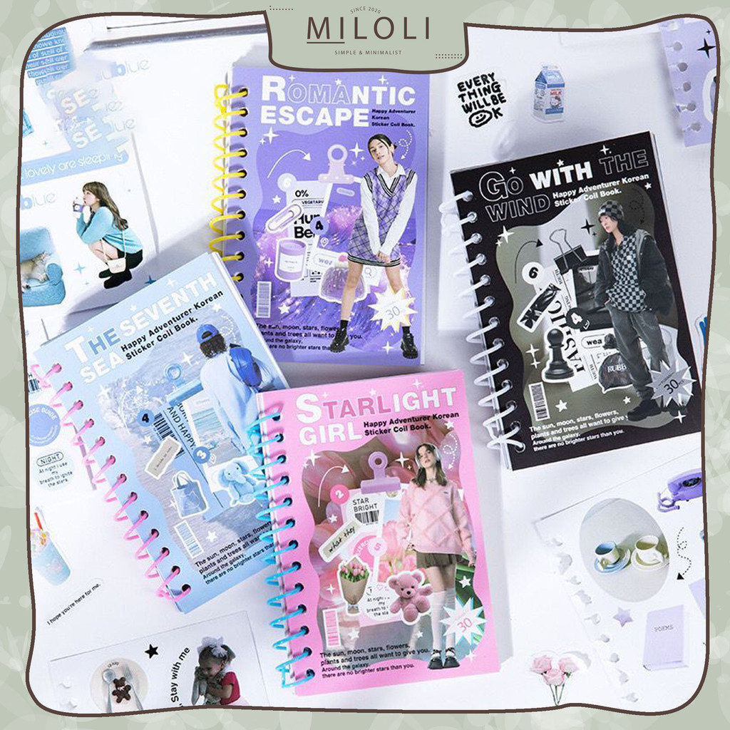 

UM1 [MILOLI] 30Pcs STICKER FASHION GIRL KOREAN Sticker Planner DIY Scrapbook Coil Book Stiker Dekor