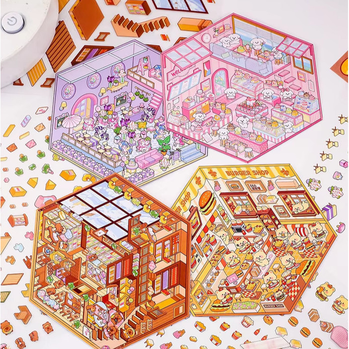 

UM1 Sticker Viral DIY Landscape Stiker Deco Korean Style Satisfying ROOM Decoration Mainan Anak