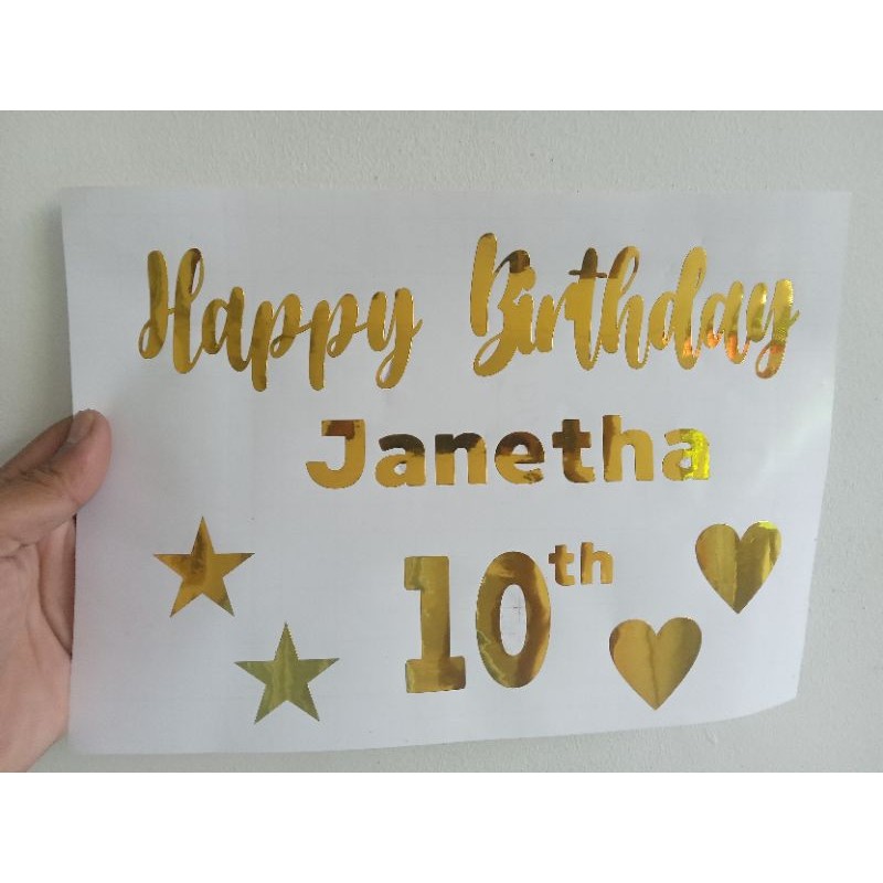 

UM1 cutting stiker balon PVC dan acrylic costum nama cutting stiker balon pvc