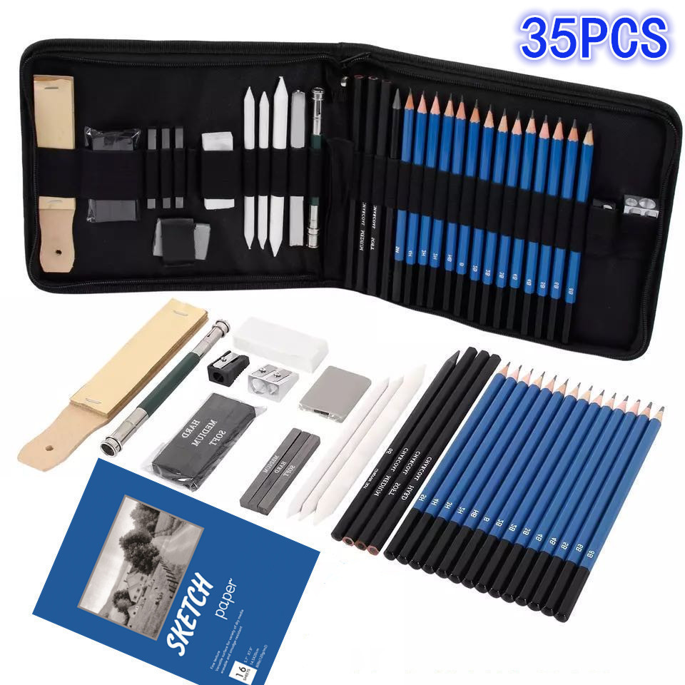 

UM1 35PCS/Set Sketch Pencil Drawing Set Pisau Penghapus Dan Pensil Gambar Untuk Keperluan Sekolah