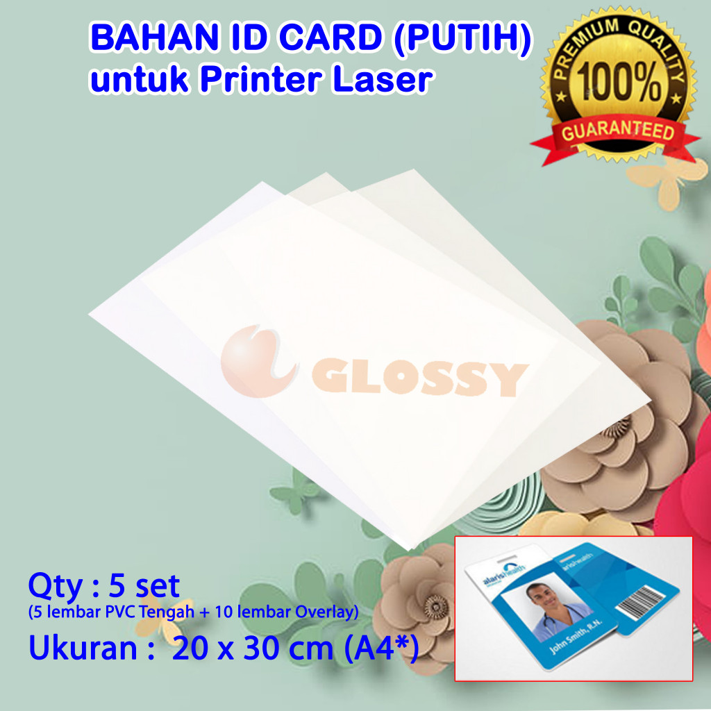 

PVC BAHAN ID CARD UNTUK PRINTER LASER ISI 5 SET