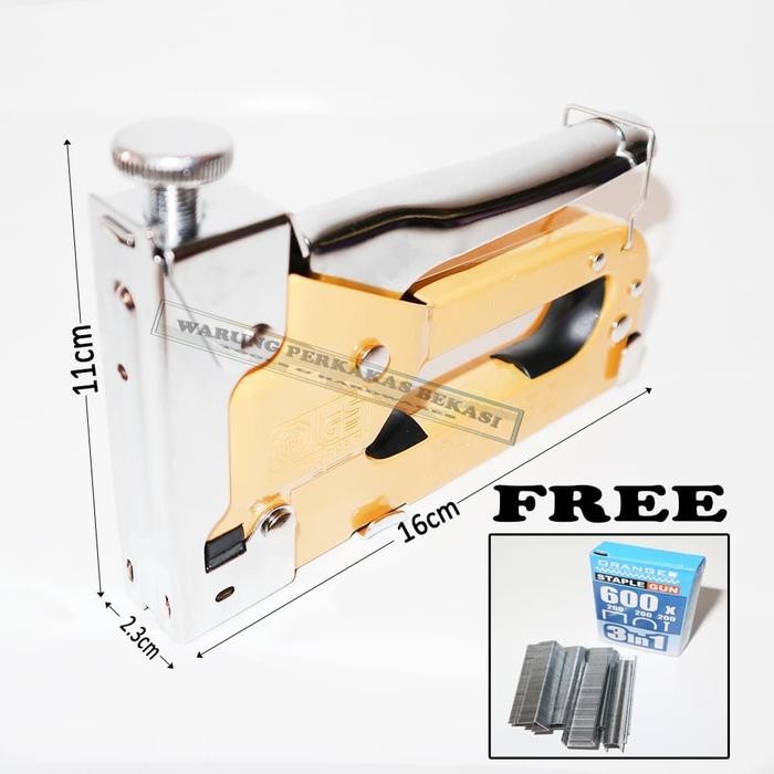 

WOLD - Orange Staples Stapler Staple Gun Alat Tembak Manual 3 in 1 Multifungs