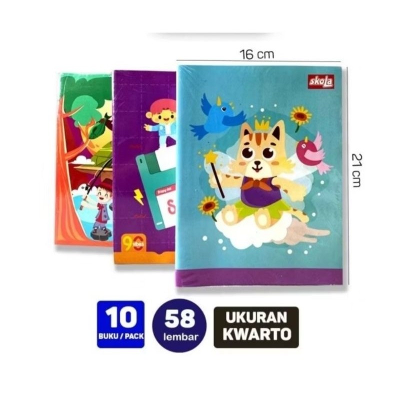 

UM1 BUKU TULIS 58 LEMBAR SKOLA BY SiDU SINAR DUNIA (1 PACK 10 BUKU)