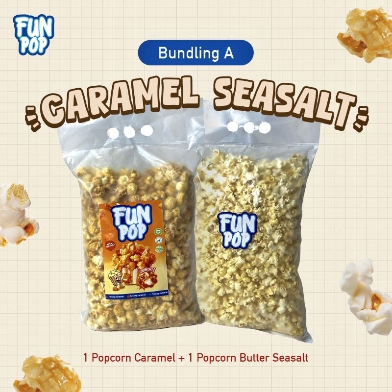 

BUY1 GET1 Bundling POPCORN Caramel Funpop + Popcorn Original Funpop Snack Cemilan Berondong Jagung