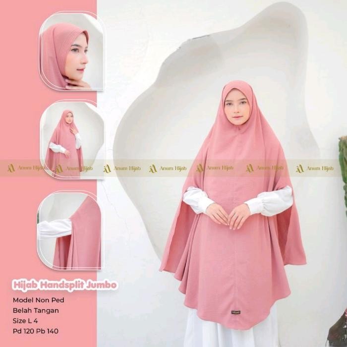 Nayyir- Jilbab Bergo Belah Samping Crinkle Airflow Anum Nyaman Jumbo Panjang syari non pet