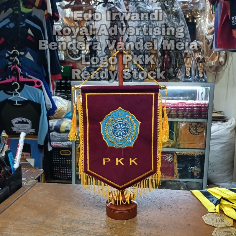 Bendera Vandel Meja Logo PKK Bendera Meja Rumbai PKK Bendera Meja Logo PKK Vandel Bordir Logo PKK