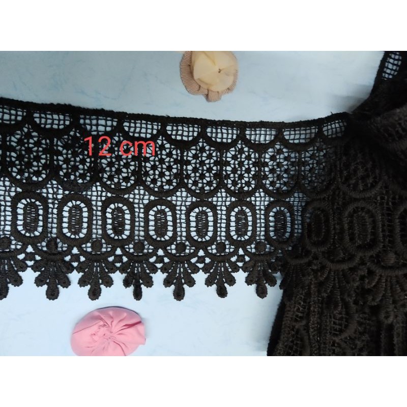 RENDA giper renda gyper renda hitam besar renda bordir renda mukena renda baju renda kembang bordir