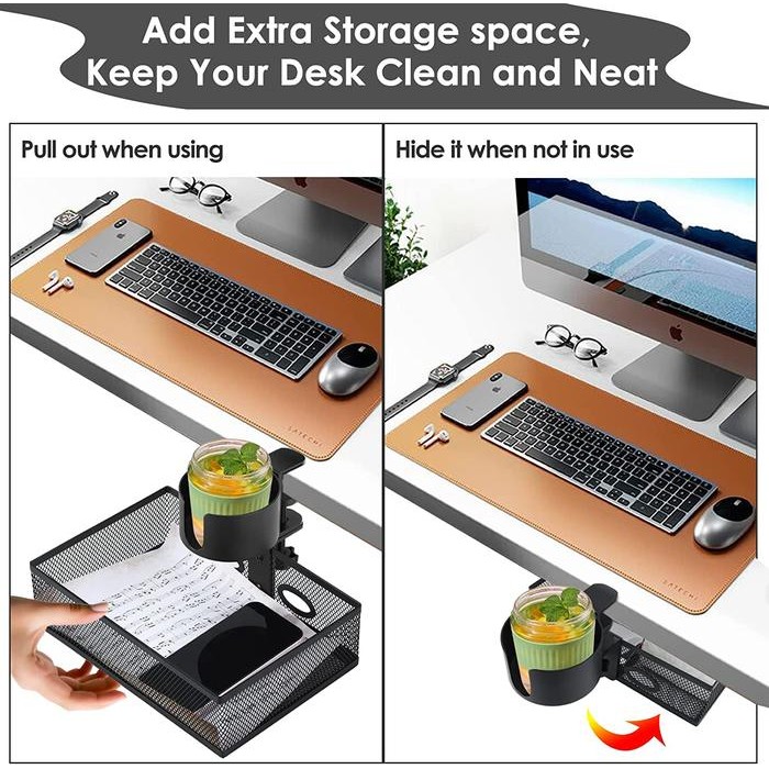 

Boxy Laci Bawah Meja Tempat Penyimpanan Desk Mount Cup Holder Storage Rack Black