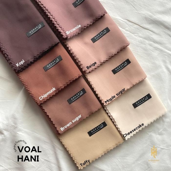 murah- VOAL HANI COKLAT BROWN CREAM - HANANIA LABEL SAHARA SUPERFINE 120X120