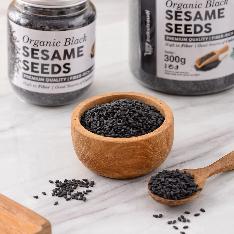 

Dapur Joglo Organic Roasted Black Sesame Seeds Premium / Biji Wijen Hitam Panggang Organik / Goma
