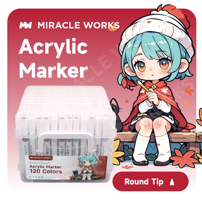 

UM1 MW Set Spidol Akrilik Profesional 24/36/48/60/80/120 Warna Acrylic Marker DIY Painting Marker