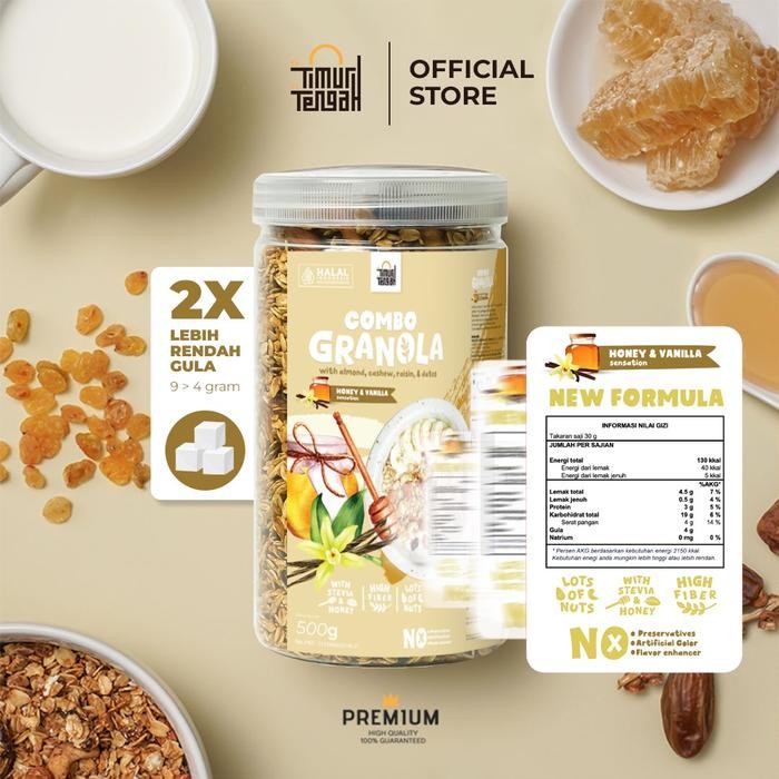 

EatFr3sh- Granola Vanilla 500 gr Timur Tengah Sereal Makanan Sehat High Quality Food Oatmeal Cereal