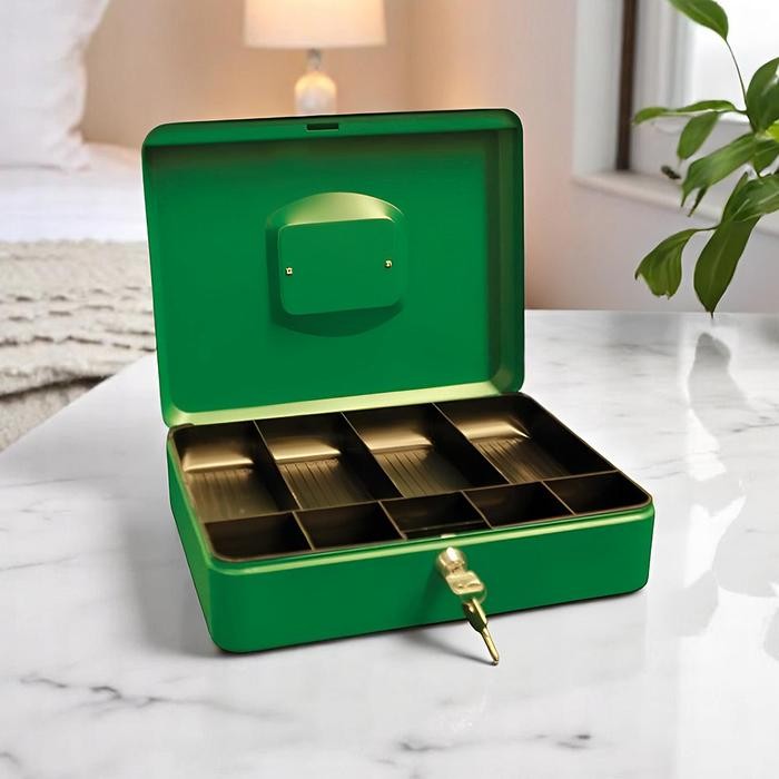 Krisbow 30X24X9 Cm Cash Box - Hijau