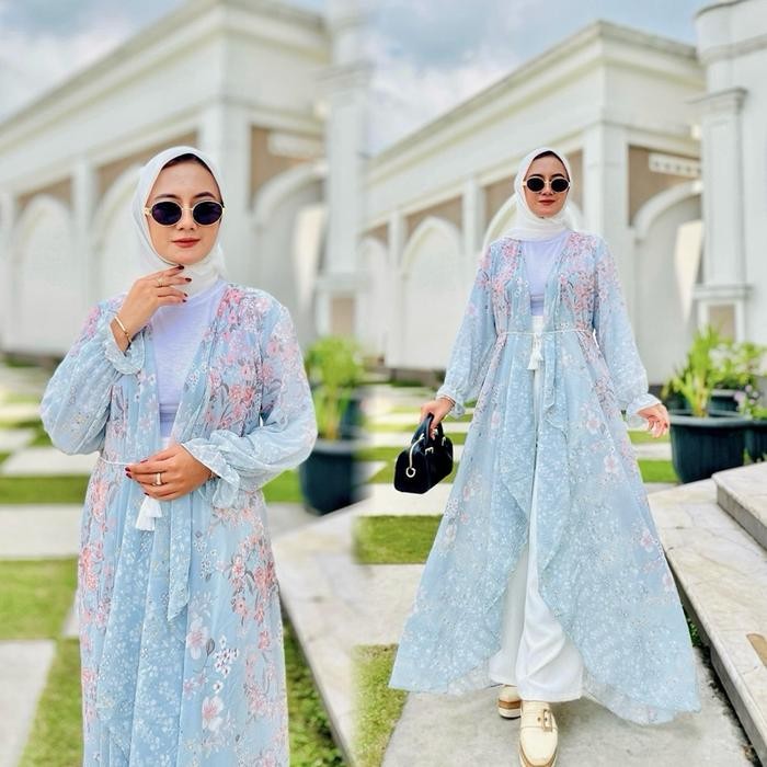 Hijmi- OUTER CARDIGAN WANITA LONG CERUTY MOTIF / REMAJA DEWASA KEKINIAN free ikat pinggang cantik