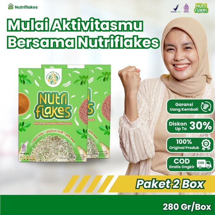 

EatFr3sh- SUDAH BPOM 2 BOX NUTRIFLAKES UMBI GARUT SOLUSI MAAG & ASAM LAMBUNG