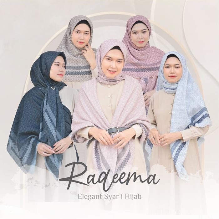cantikk- Hijab Jumbo Kerudung Segi Empat Motif Jilbab Syar'i Raqeema Series