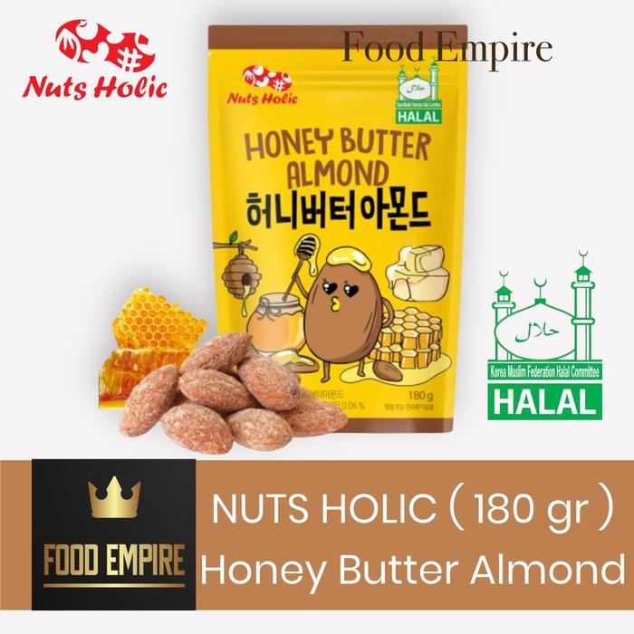 

EatFr3sh- ( 180 gr ) NUTS HOLIC Honey Butter Almond Snack Kacang Almond Korea