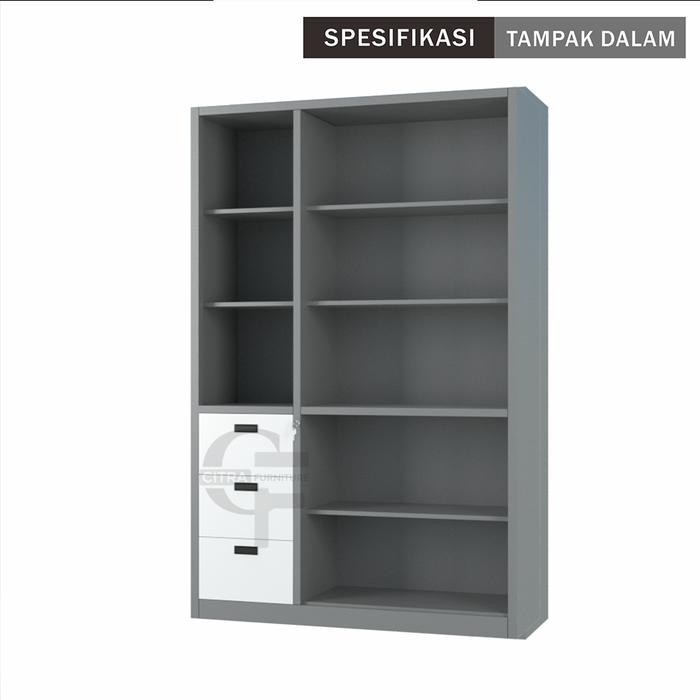 

Shumo Lemari Arsip Besi 3 Pintu Kaca Laci 3 Filling Cabinet Kantor