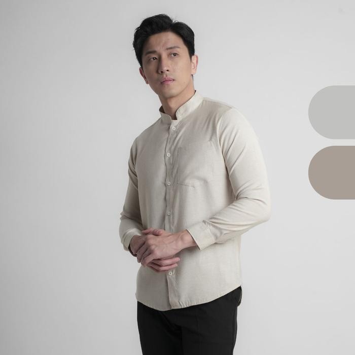 Zuhud- Cupachino Alpha Linen Kemeja Koko Lengan Panjang