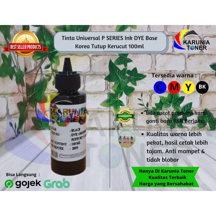 

No.OneBest- Tinta Universal P SERIES Ink DYE Base Korea Tutup Kerucut 100ml